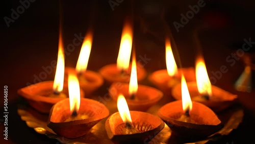 Islands of such lamps are lit on Diwali, India's national festival photo