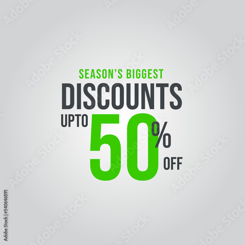 Seasons biggest discounts up to 50% off. vector illustration 