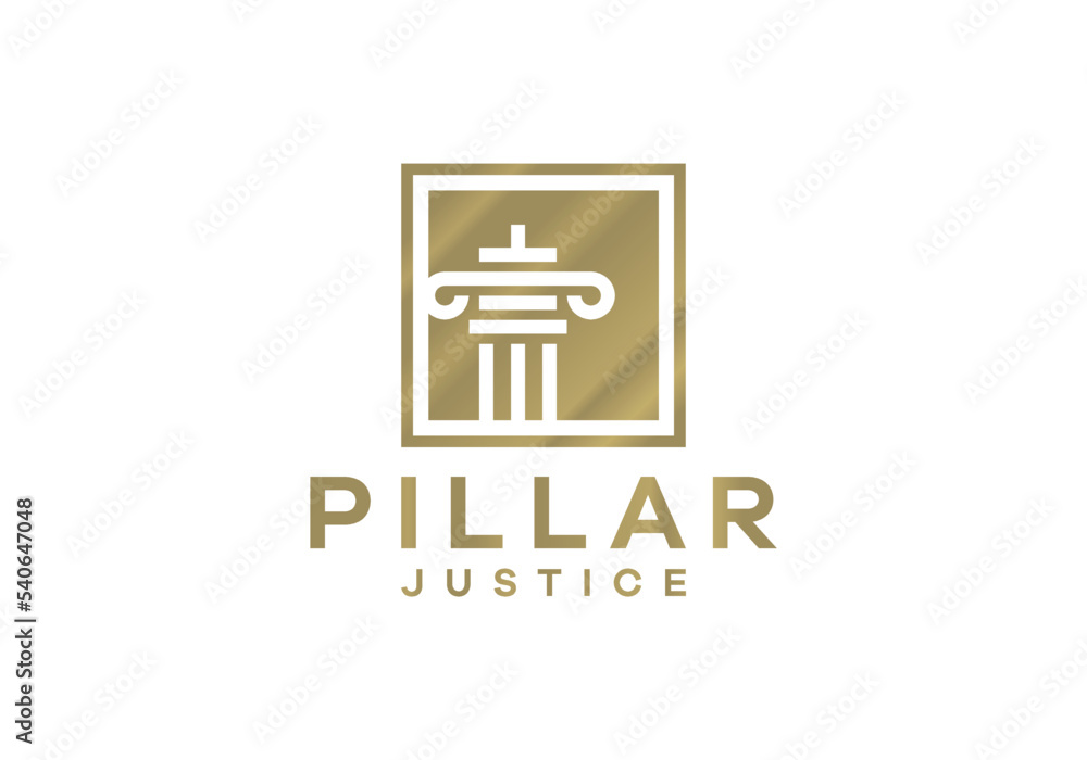 pillar justice law logo design