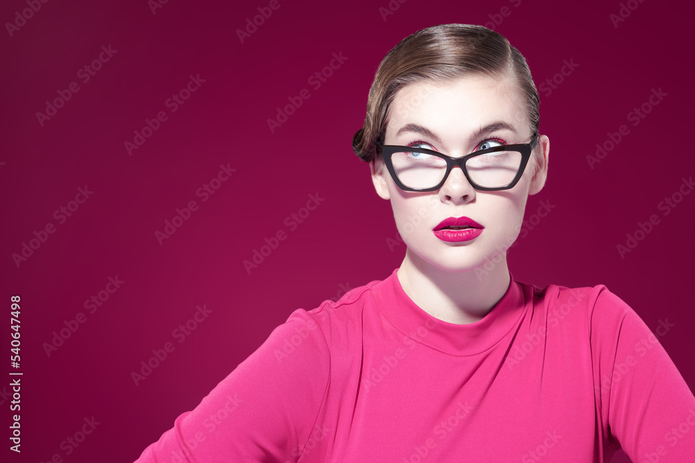 woman in elegant glasses