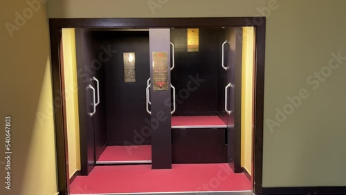 historical paternoster elevator in public building
