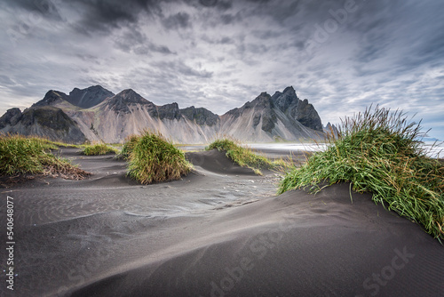 Icelandic landscape with the black beach