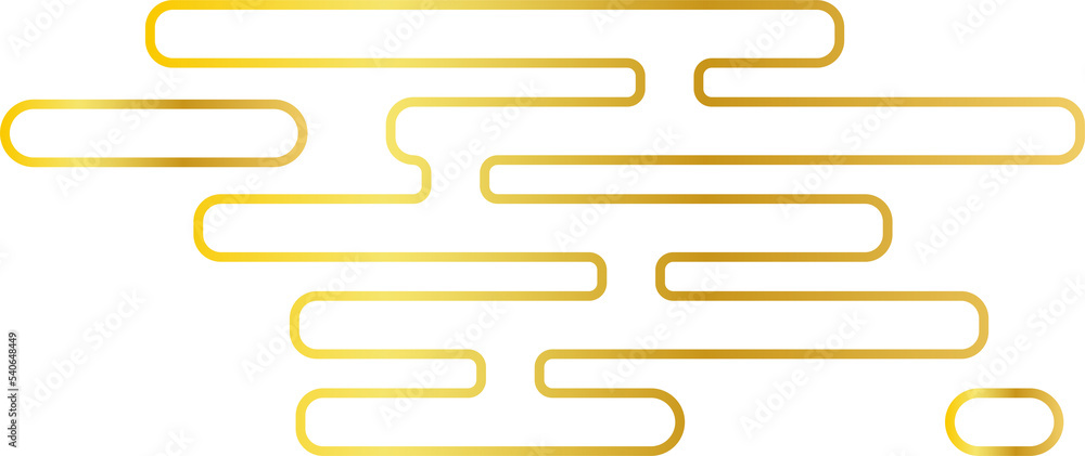 Chinese Cloud. Traditional Lined Golden Silhouette Design Element Chinese Cloud. Traditional Lined Golden Silhouette Design Element