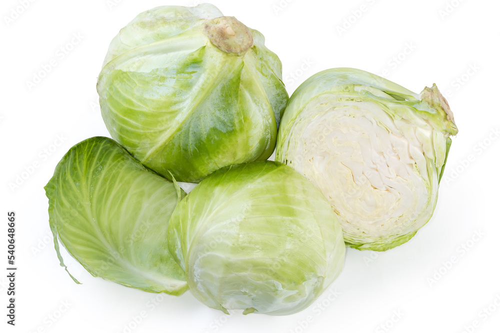 Fototapeta premium Whole and halves of head of the late white cabbage