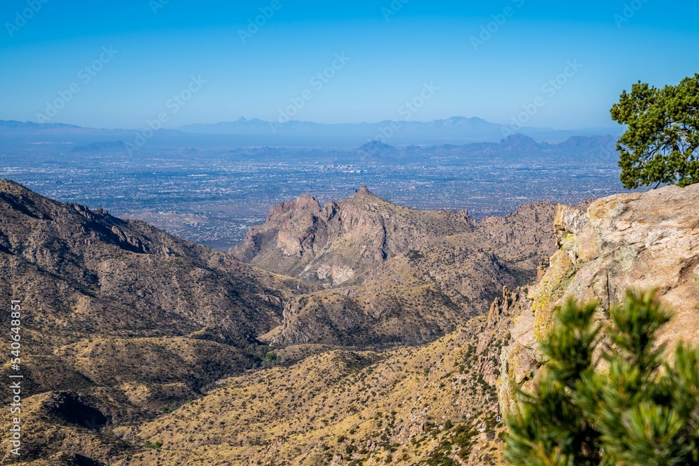 An overlooking view of Tucson, Arizona