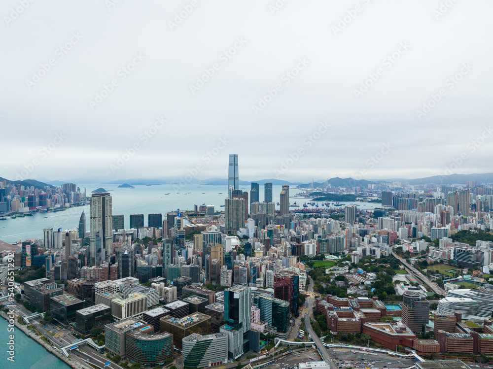 Fototapeta premium Aerial view of Hong Kong city