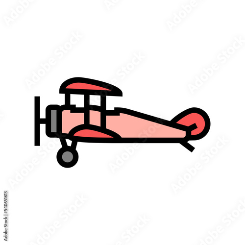 biplane airplane aircraft color icon vector. biplane airplane aircraft sign. isolated symbol illustration