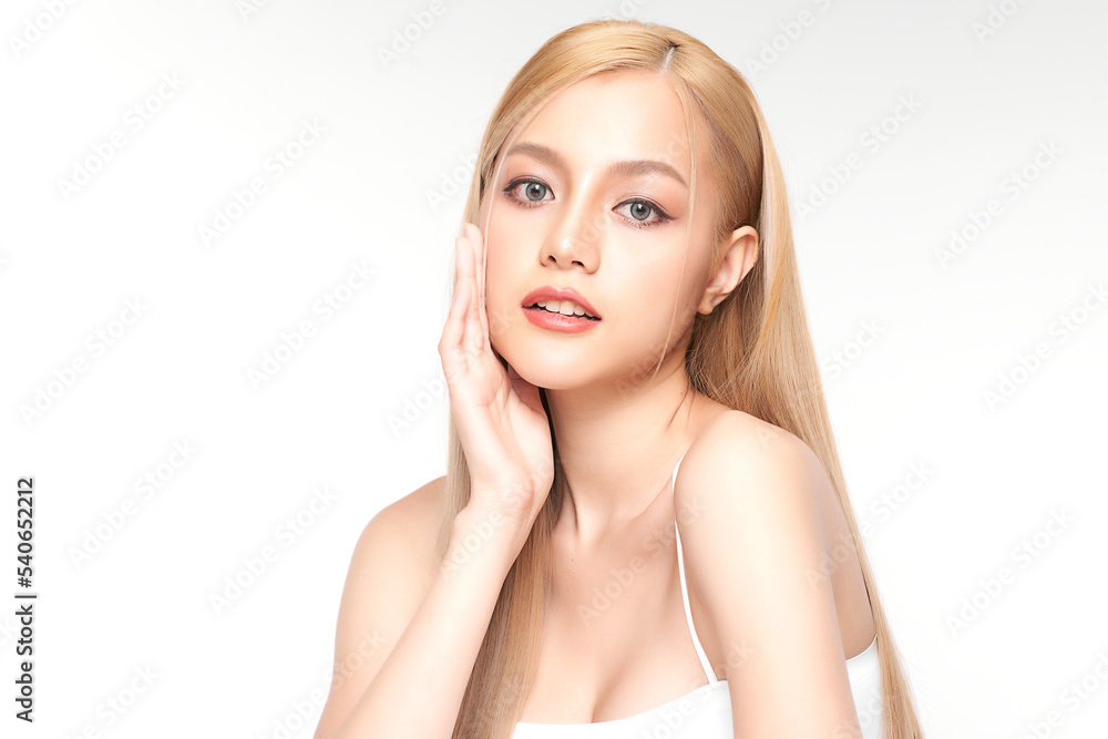 Beautiful young asian woman with clean fresh skin on white background, Face care, Facial treatment, Cosmetology, beauty and spa, Asian women portrait. Beautiful young asian woman with clean fresh skin on white background, Face care, Facial treatment, Cosmetology, beauty and spa, Asian women portrait.
