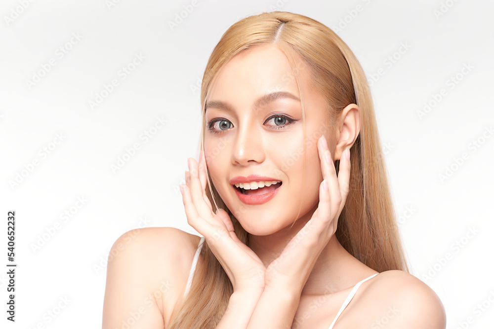 Beautiful young asian woman with clean fresh skin on white background, Face care, Facial treatment, Cosmetology, beauty and spa, Asian women portrait. Beautiful young asian woman with clean fresh skin on white background, Face care, Facial treatment, Cosmetology, beauty and spa, Asian women portrait.