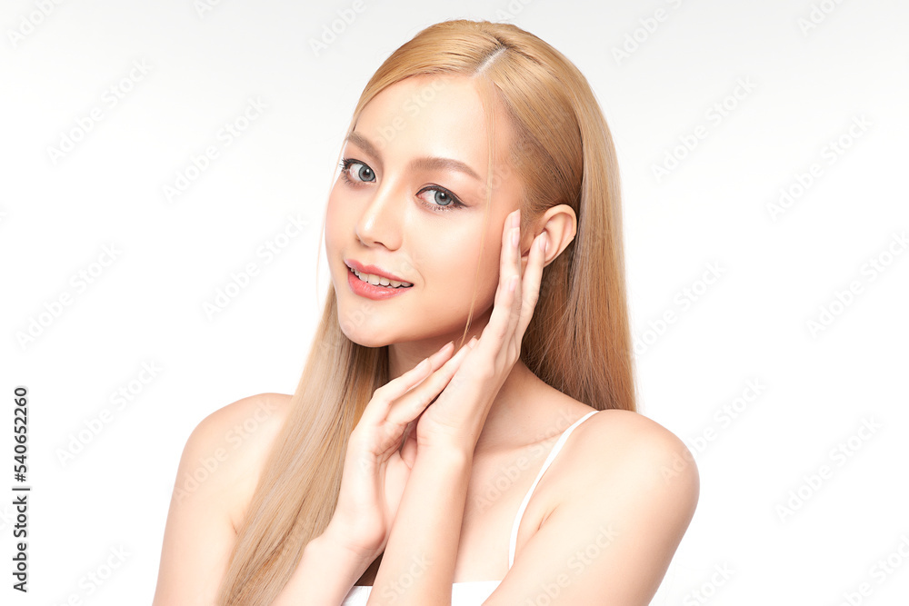 Beautiful young asian woman with clean fresh skin on white background, Face care, Facial treatment, Cosmetology, beauty and spa, Asian women portrait. Beautiful young asian woman with clean fresh skin on white background, Face care, Facial treatment, Cosmetology, beauty and spa, Asian women portrait.