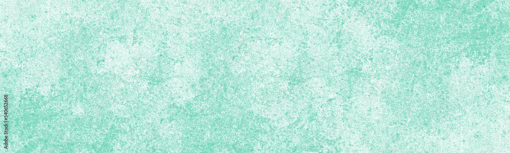 Pastel turquoise color textured surface abstract panoramic background. Light aquamarine rough long texture