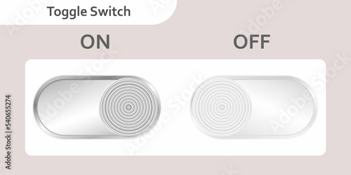 Attractive set of metal switches. 3 D. Vector illustration.