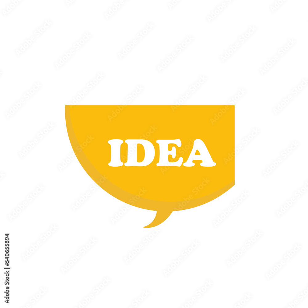 Idea yellow cartoon, hand draw speech bubble Idea yellow cartoon, hand draw speech bubble