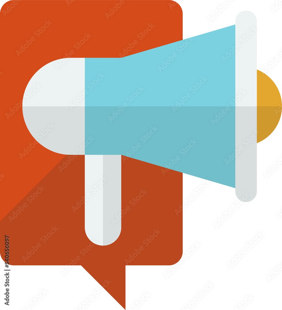 megaphone and message box illustration in minimal style megaphone and message box illustration in minimal style