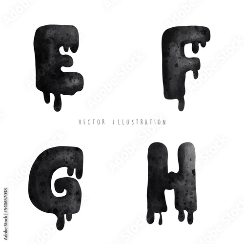 Halloween dripping font, Alphabet, vector illustration