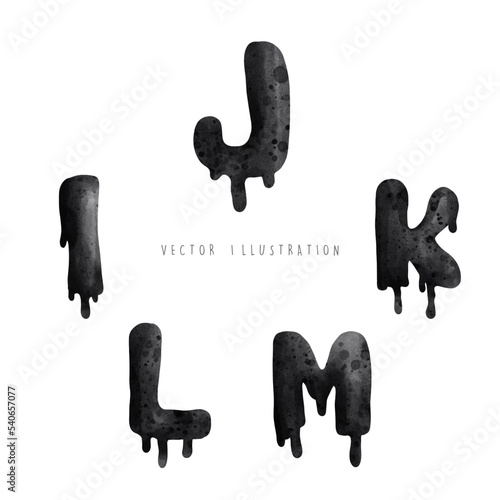 Halloween dripping font, Alphabet, vector illustration