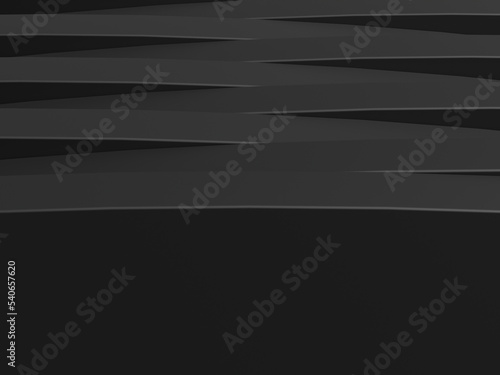 Abstract black 3d background. Elegant black background. Layer decoration. 3d rendering.