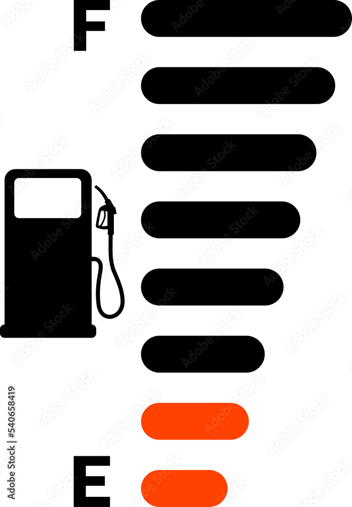 Fuel gauge scale and fuel meter. Fuel indicator. Gas tank gauge