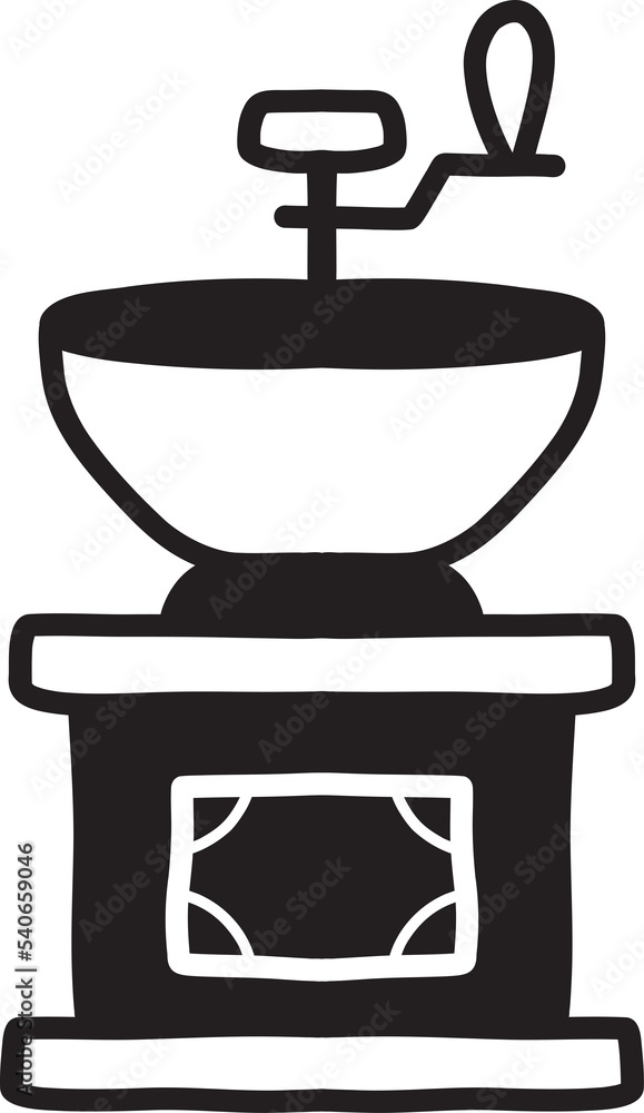 Hand Drawn manual coffee bean grinder illustration Hand Drawn manual coffee bean grinder illustration