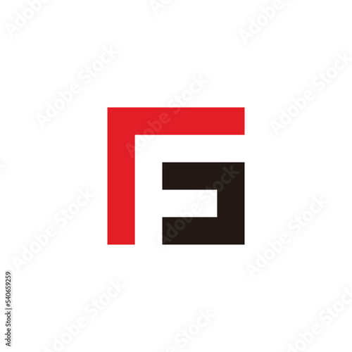 letter fg square geometric line simple logo vector photo