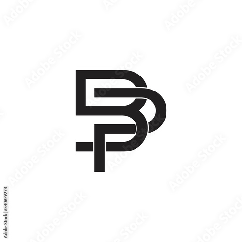 letter bp linked linear simple logo vector