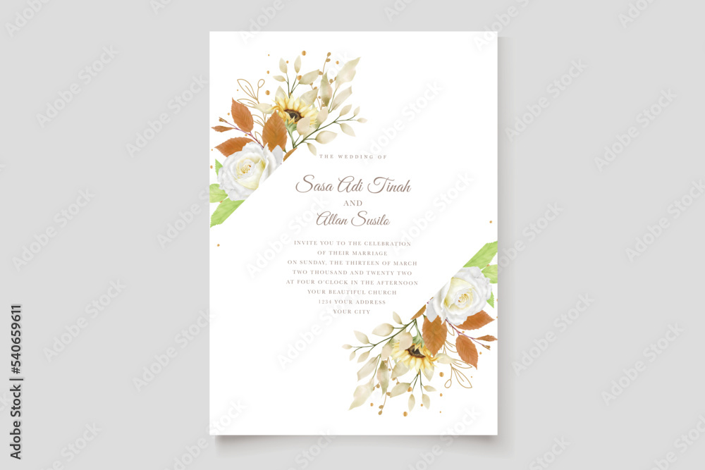 hand drawn white roses background  borer and wreath card design