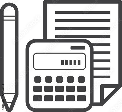 report and calculator illustration in minimal style