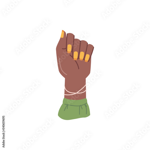 Fingernail treatment and care, isolated hand with manicure. Colorful coating on nail, beauty and spa salon procedures and services. Vector in flat cartoon style