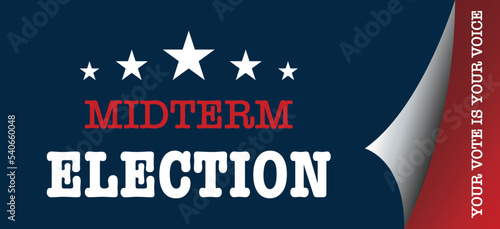Midterm election - Vote, Midterm Election 2022 USA banner , card 