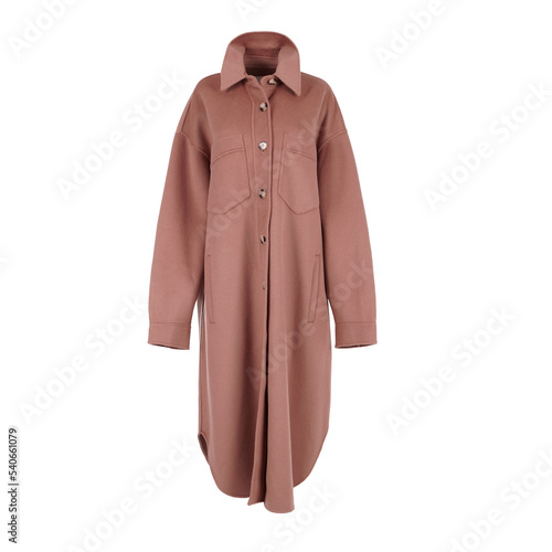 Women's long brown cashmere coat