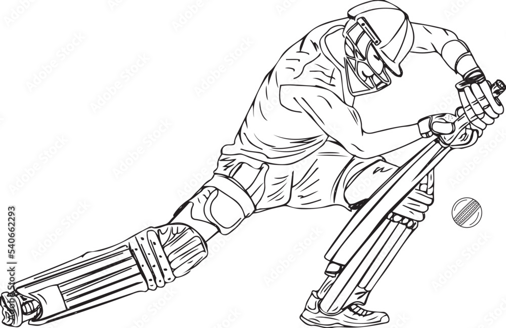 Pencil Sketch Of Cricket Logo - Desi Painters