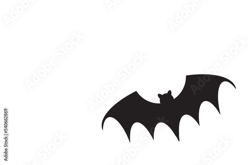 Bat silhouette. Bat icon with copy space isolated on white. halloween concept design