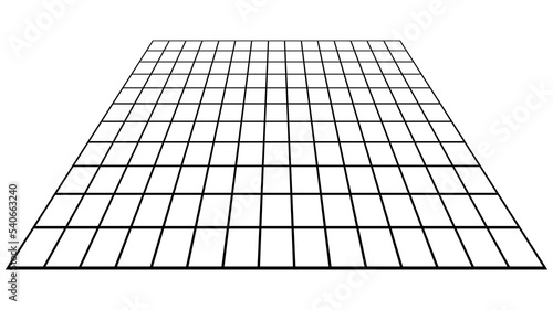 Abstract perspective black grid isolated on white background. Template fishing nets or nets for sports games. Rope net perspective silhouette. Football, soccer, volleyball and tennis net. 3d rendering