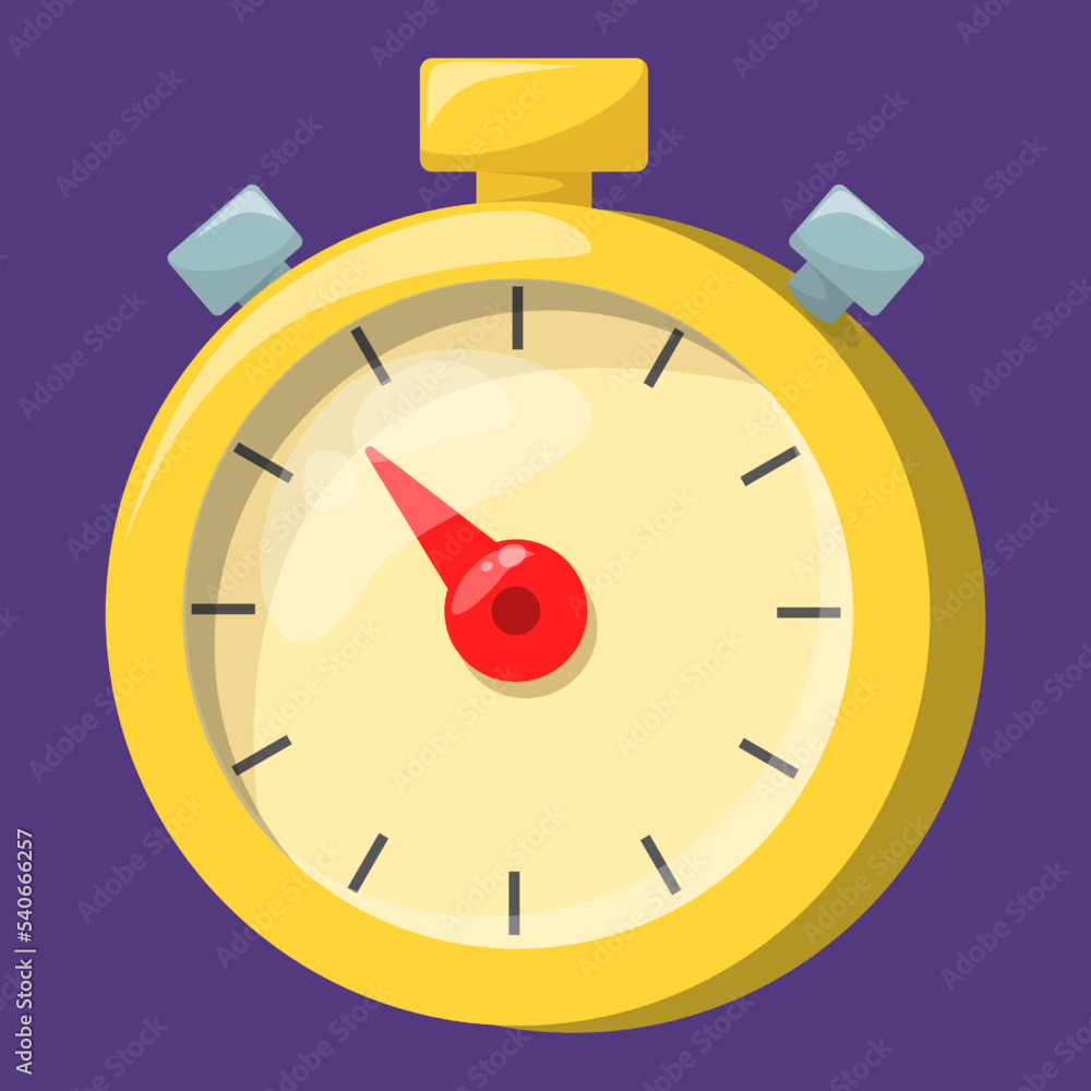 Timer vector illustration. Game icon of a clock, time is ticking. Symbol of countdown. Mobile