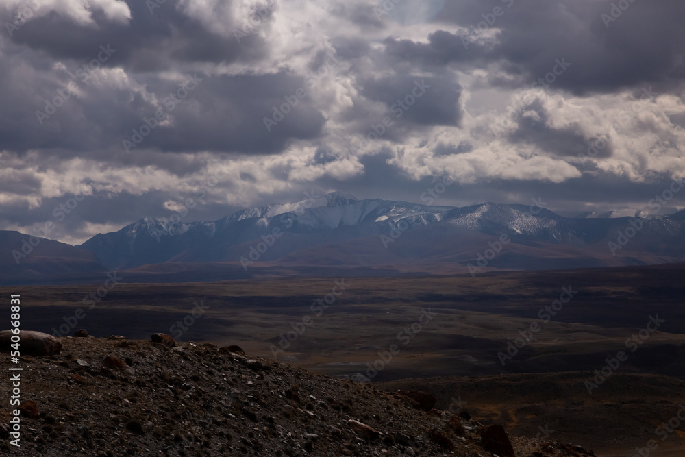Distant Mountain Range And Rolling Landscape Distant Mountain Range And Rolling Landscape