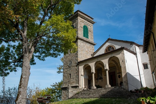 autumn colors in the apennines frignano park and corno alle scale church madonna del faggio and monte acuto modena bologna photo