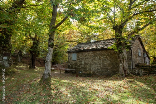 autumn colors in the apennines frignano park and corno alle scale church madonna del faggio and monte acuto modena bologna photo