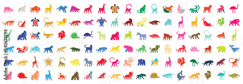 Fototapeta Naklejka Na Ścianę i Meble -  Animals logos collection. Animal logo set. Isolated on White background	