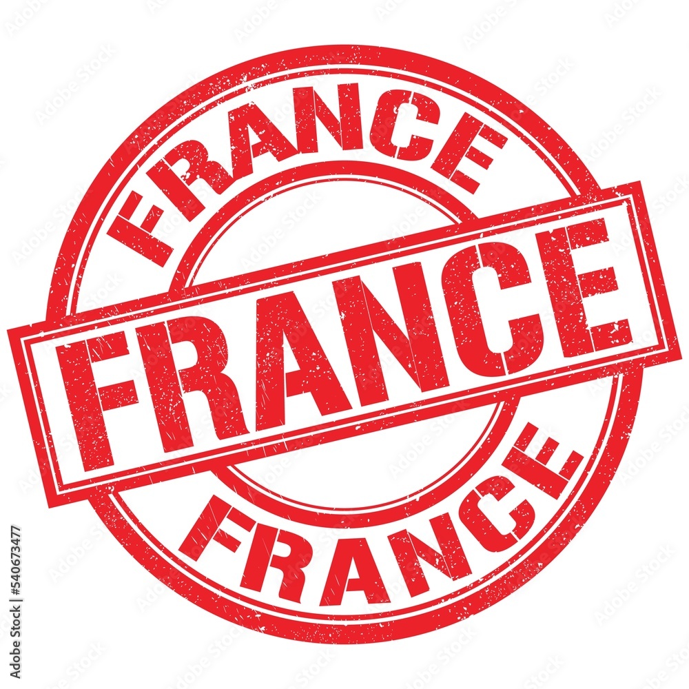 FRANCE text written on red stamp sign FRANCE text written on red stamp sign