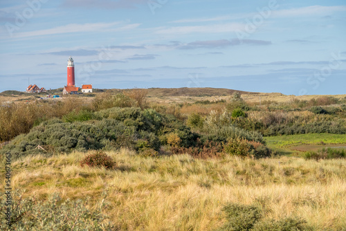 Texel  Netherlands. October 2022. The lighthouse of Texel near de Cocksdorp.