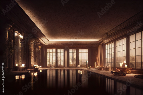 luxury golden spa wellness interior