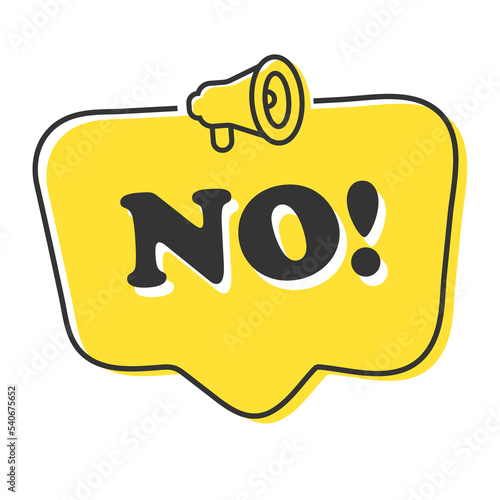 No on doodle speech bubble