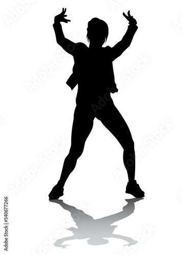 Hip-hop artists of dance on white background
