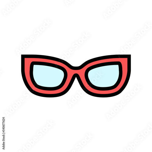 kig girl glasses frame color icon vector. kig girl glasses frame sign. isolated symbol illustration