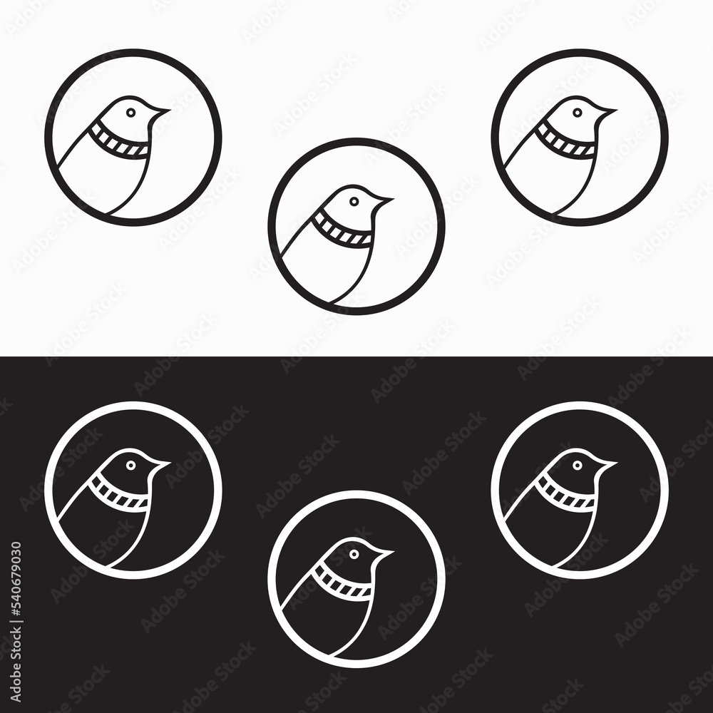 Circle bird animal logo design Circle bird animal logo design