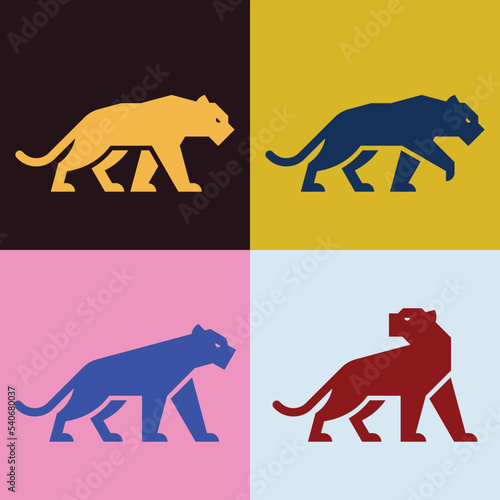 Set of Panther, Panther Logo. Icon design. Template elements