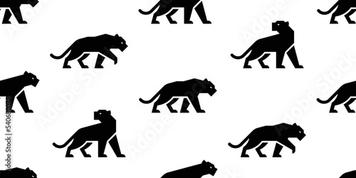 Seamless pattern with Panthers. isolated on white background