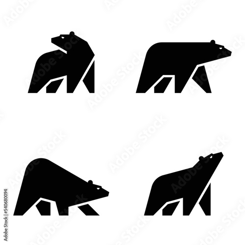 Set of Ice Bear, Ice Bear Logo. Icon design. Template elements