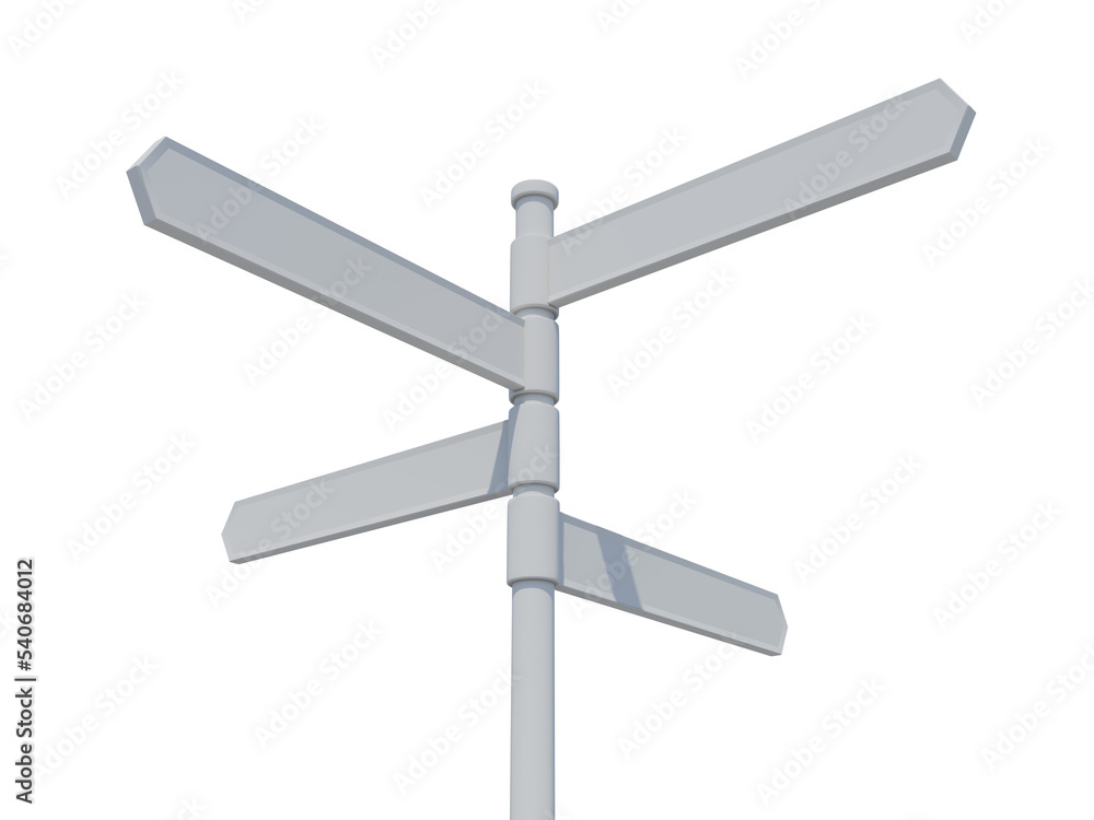 Blank signpost. Isolated. 3d illustration. Blank signpost. Isolated. 3d illustration.