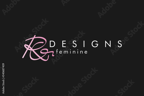 R letter initial logo design modern company identity luxury script font icon symbol